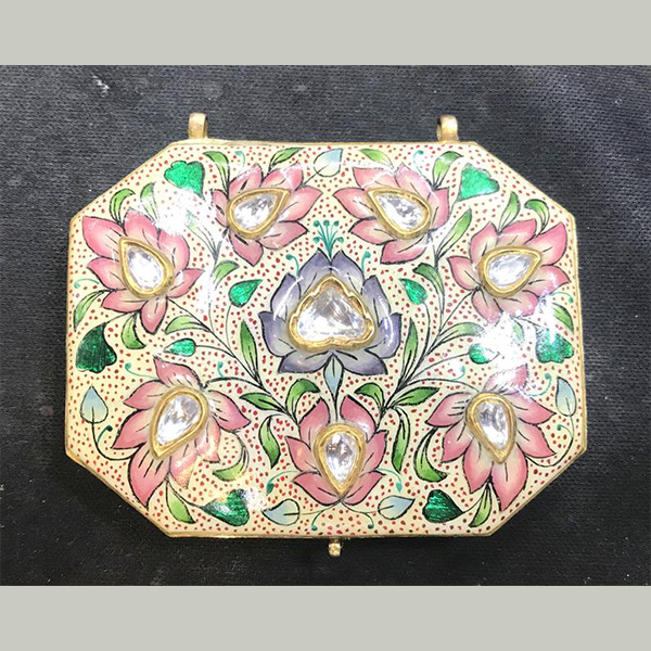 Vintage antique 20k Gold jewelry Diamond Polki pendant Amulet Necklace